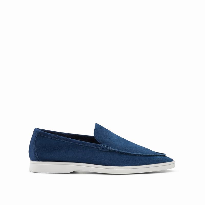 Russell & Bromley Carmel Soft Slip-On Shoes Men's Blue [HUX6578OC]